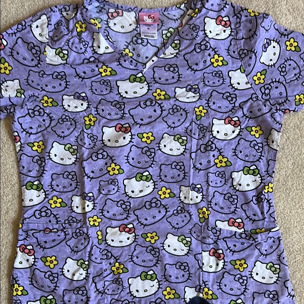 Hello Kitty Purple Scrub Top